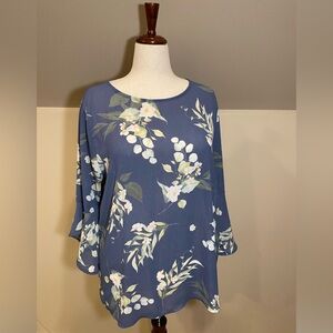 NorthStyle sheer blue top with white flowers